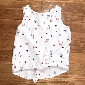 Americana Tie Front Top